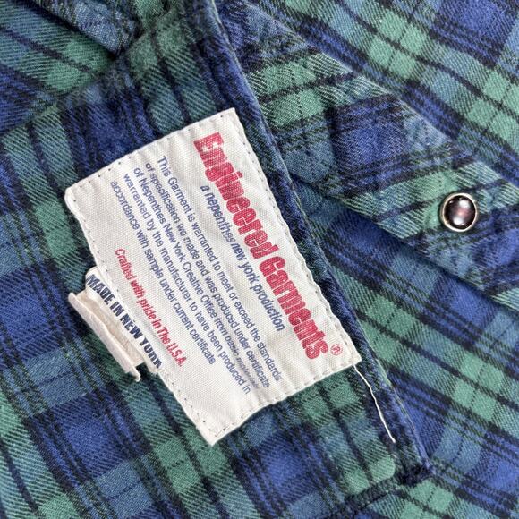 Engineered Garments Nepenthes New York Pearl Snap Plaid Shirt Long Sleeve Large - Picture 7 of 10
